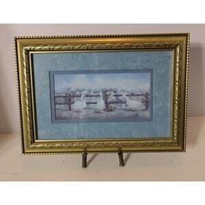 VGT 1980's Glynda Turley Geese w/ sheep Garden Matted Print